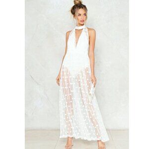 Nasty Gal - Dotted Line Mesh Dress (Size: M)